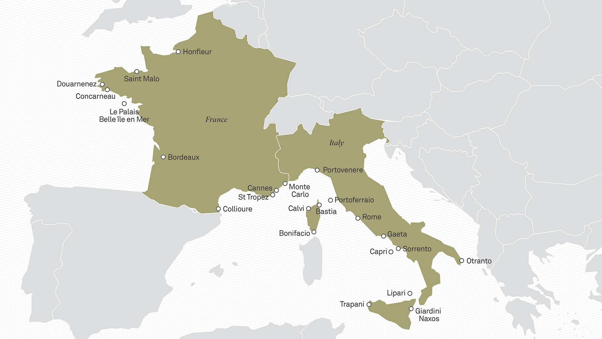 Map of France and Italy