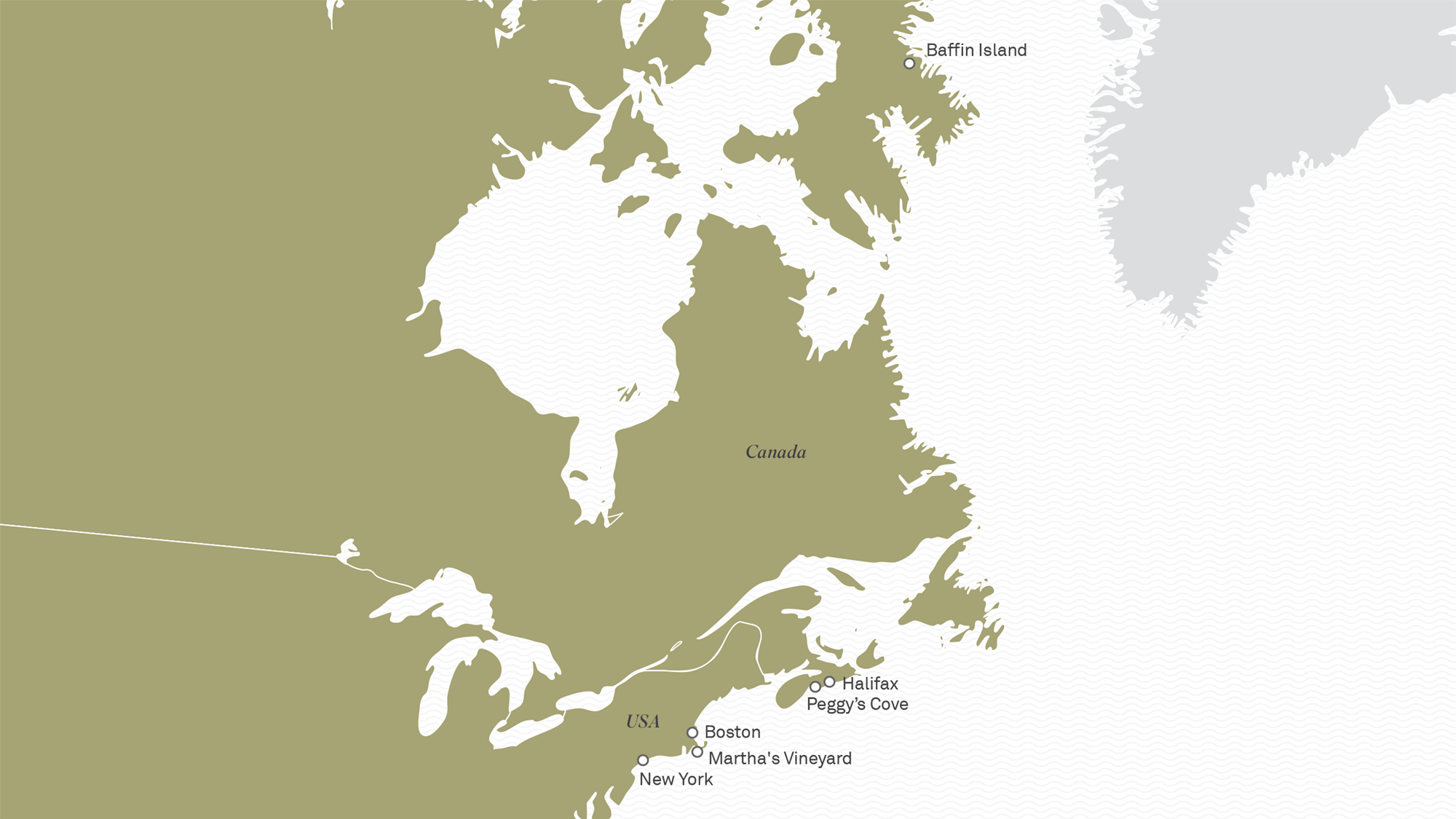 Map of North America cruise destinations