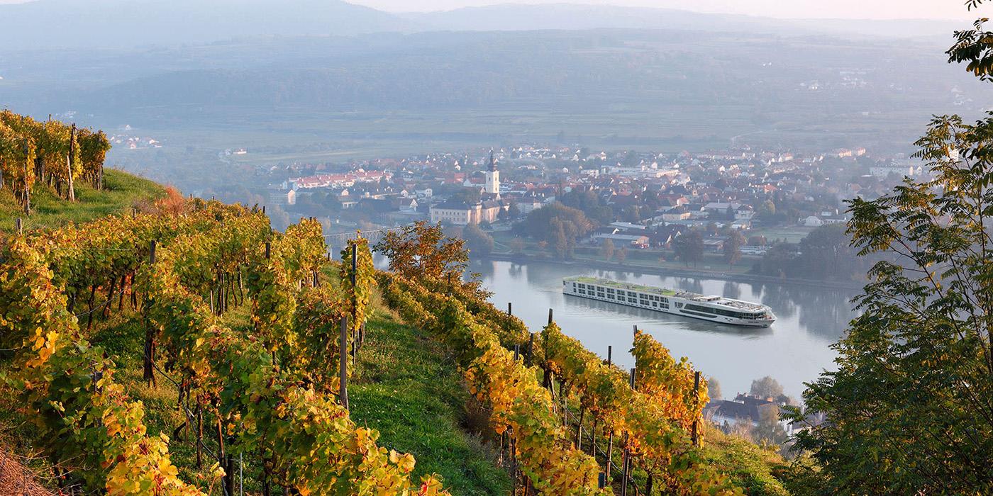 Scenic Jasper cruising Wachau Valley, Austria
