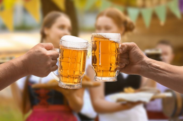 Beer drinkers in Munich, Germany