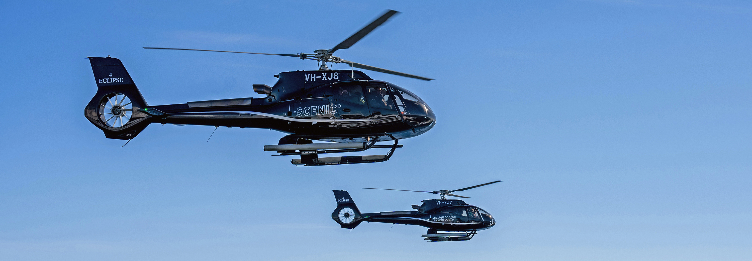 An unrivaled view from above with two on board helicopters