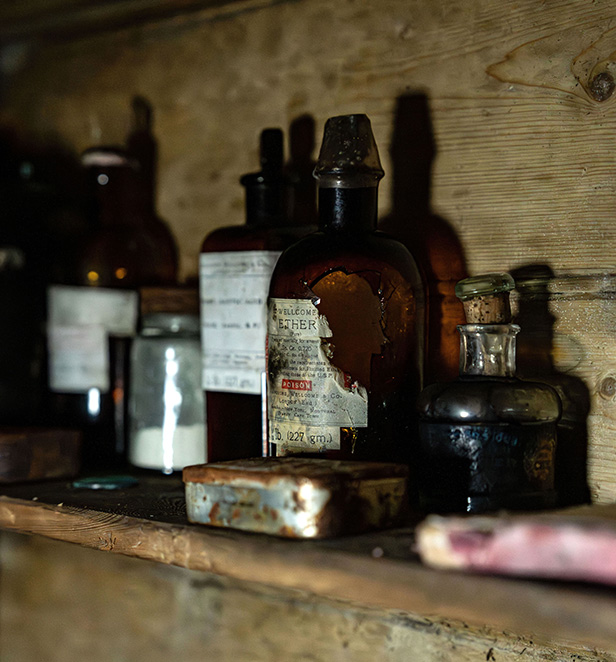 Artefacts inside Mawsons Huts, Cape Denison, East Antarctica