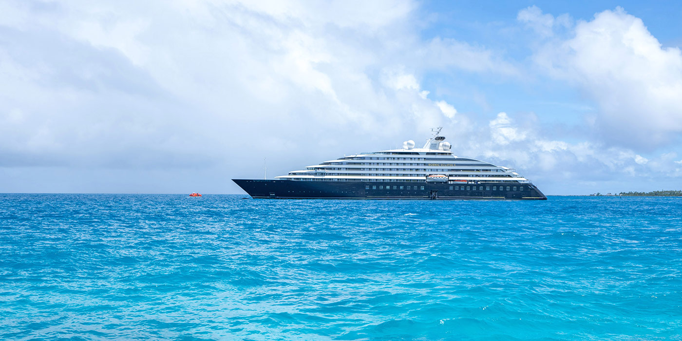 Scenic Eclipse in the open ocean