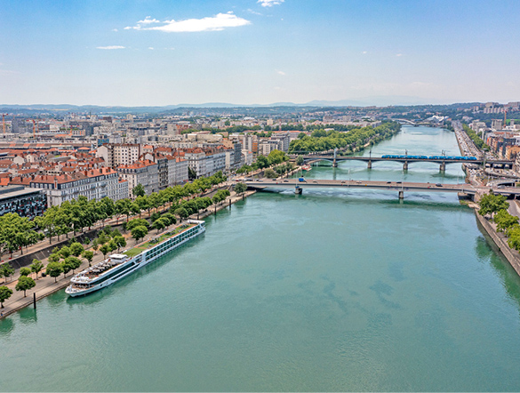 luxury river cruise ship "Scenic Sapphire" in Lyon, France