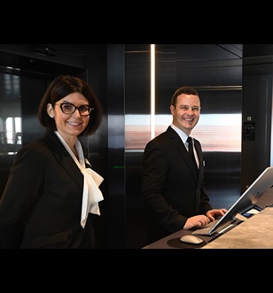 Reception staff on the Scenic Eclipse
